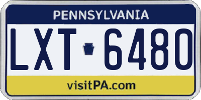 PA license plate LXT6480