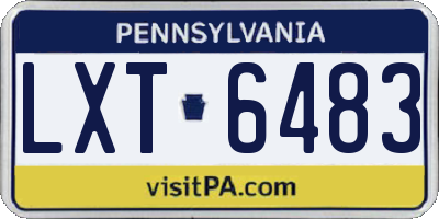 PA license plate LXT6483