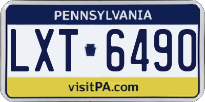PA license plate LXT6490