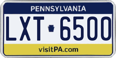 PA license plate LXT6500