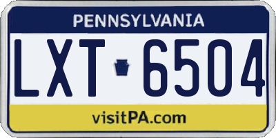 PA license plate LXT6504