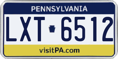 PA license plate LXT6512