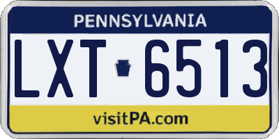 PA license plate LXT6513