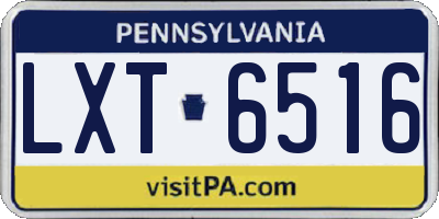 PA license plate LXT6516