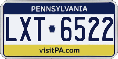 PA license plate LXT6522