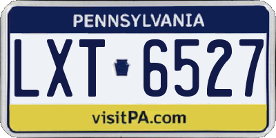 PA license plate LXT6527