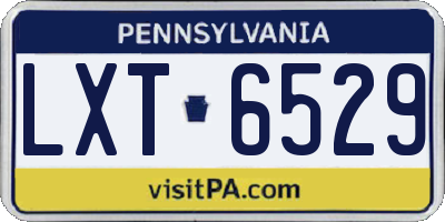 PA license plate LXT6529