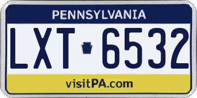 PA license plate LXT6532