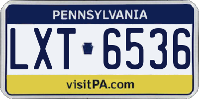 PA license plate LXT6536