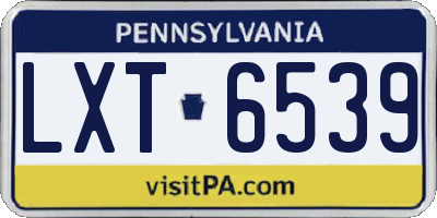 PA license plate LXT6539