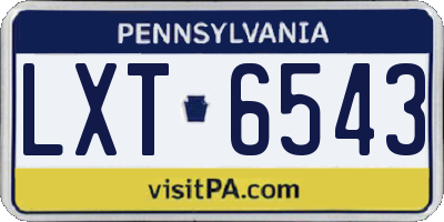 PA license plate LXT6543