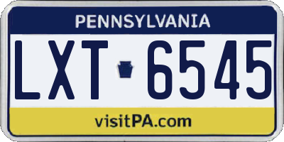 PA license plate LXT6545