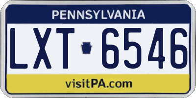 PA license plate LXT6546