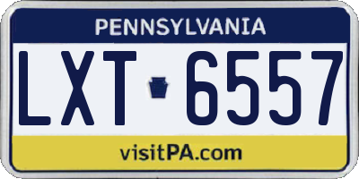 PA license plate LXT6557