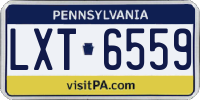PA license plate LXT6559