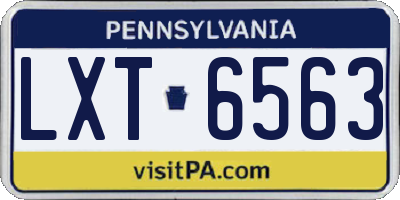 PA license plate LXT6563