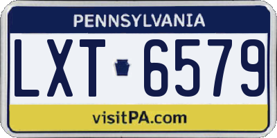 PA license plate LXT6579