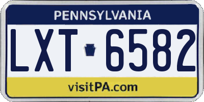 PA license plate LXT6582