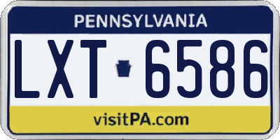 PA license plate LXT6586