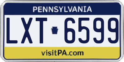PA license plate LXT6599