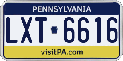 PA license plate LXT6616