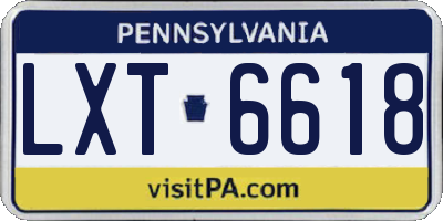 PA license plate LXT6618