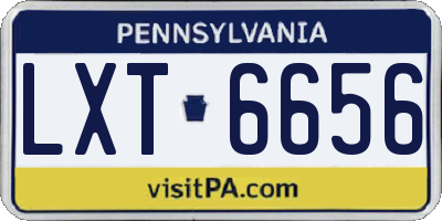 PA license plate LXT6656