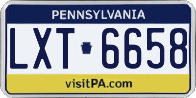 PA license plate LXT6658