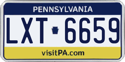 PA license plate LXT6659