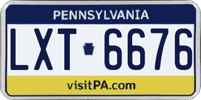 PA license plate LXT6676