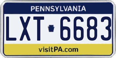 PA license plate LXT6683