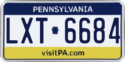 PA license plate LXT6684