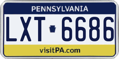 PA license plate LXT6686