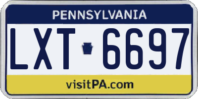 PA license plate LXT6697