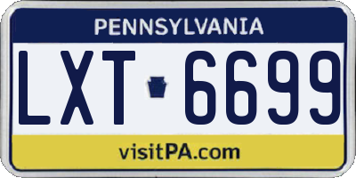 PA license plate LXT6699