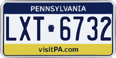 PA license plate LXT6732