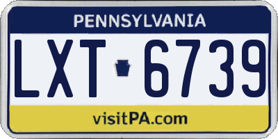 PA license plate LXT6739