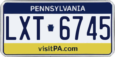 PA license plate LXT6745