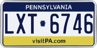 PA license plate LXT6746