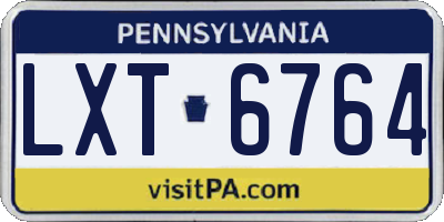 PA license plate LXT6764