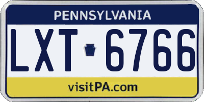 PA license plate LXT6766