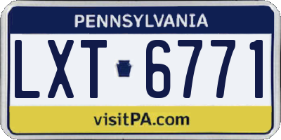 PA license plate LXT6771