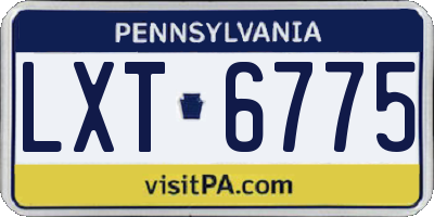 PA license plate LXT6775