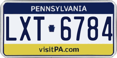 PA license plate LXT6784