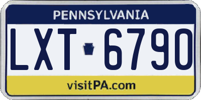 PA license plate LXT6790