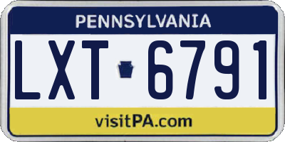 PA license plate LXT6791