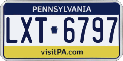 PA license plate LXT6797