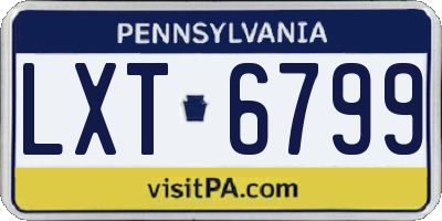 PA license plate LXT6799