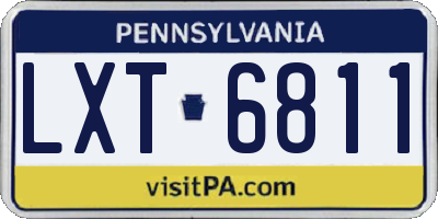PA license plate LXT6811