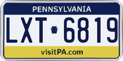 PA license plate LXT6819